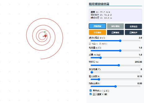 有阻力的带电粒子在磁场中运动（阻尼螺旋线）